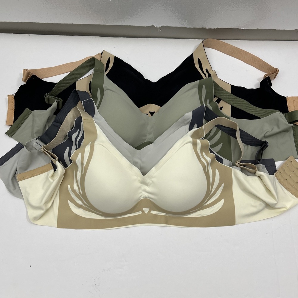 Seamless Comfort Bra Set - Black, Cream, Green